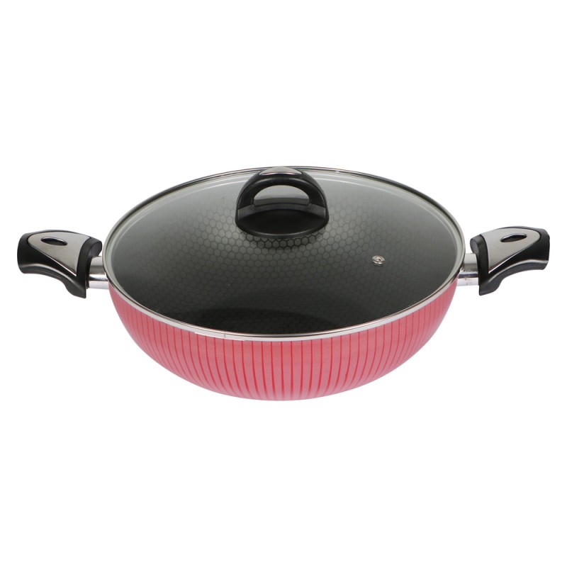 Teflon Coating Pan Wok With Lid - Pw028