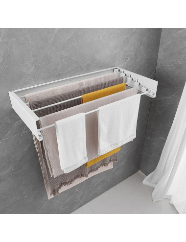 FDR-002 FOLDABLE WALL MOUNTED CLOTHES DRYING RACK 80 X 10.5 X 40CM WHITE