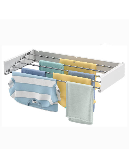 FDR-004 FOLDABLE WALL MOUNTED CLOTHES DRYING RACK 100 X 10.5 X 50CM WHITE
