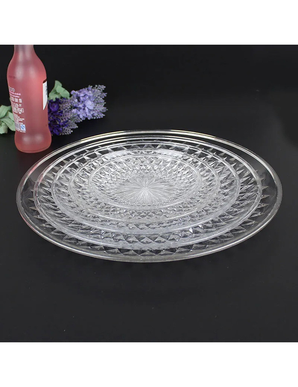 صحن مسطح شفاف 30سم