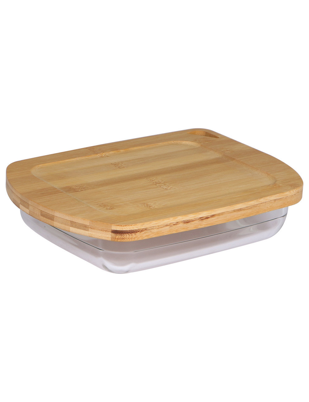 Oven Trays With Bamboo Lid - Medium -1600 Ml