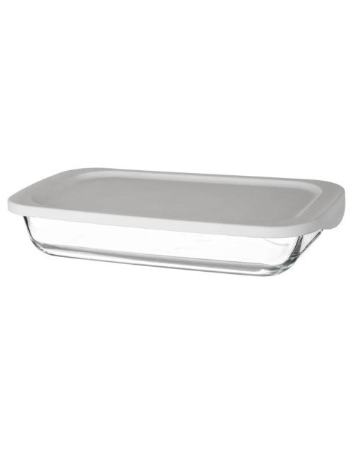 Pyrex Rectangular Tray With Plastic Lid-Medium 2500 Ml