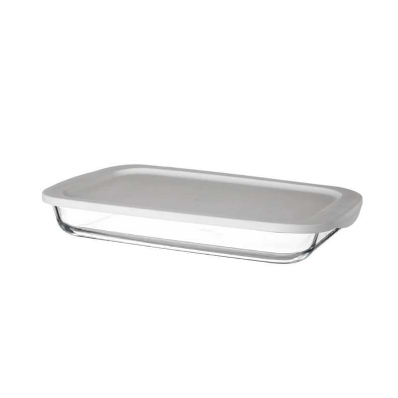 Pyrex Rectangular Tray With Plastic Lid-Large 3500 Ml