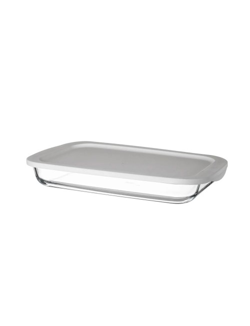 Pyrex Rectangular Tray With Plastic Lid-Large 3500 Ml