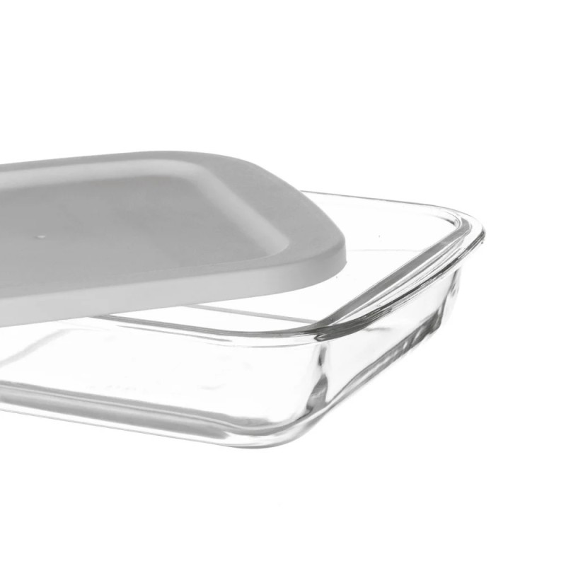 Pyrex Rectangular Tray With Plastic Lid-Large 3500 Ml