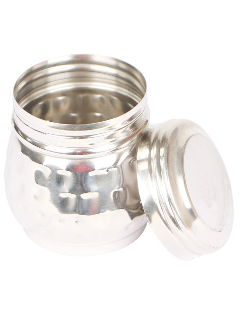 Hammered Stainless Steel Canister -1