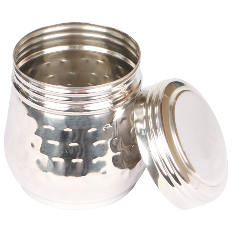 Hammered Stainless Steel Canister -3