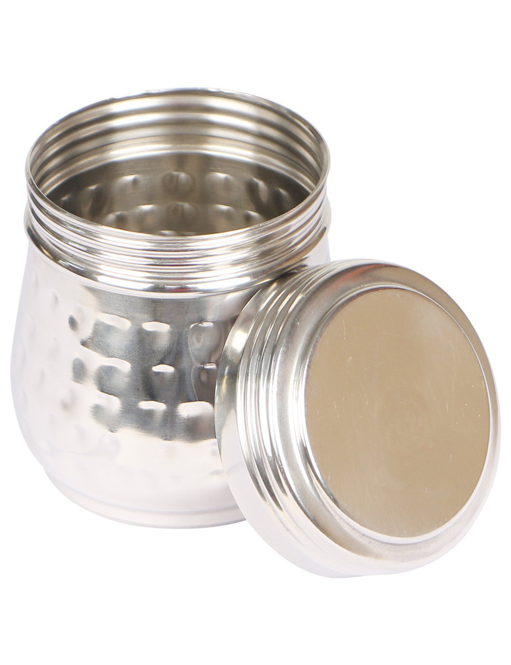 Hammered Stainless Steel Canister -4