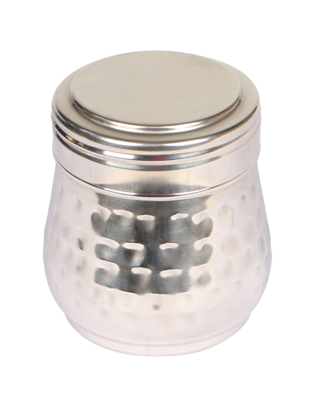 Hammered Stainless Steel Canister -4