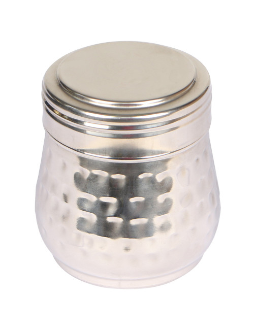 Hammered Stainless Steel Canister -4