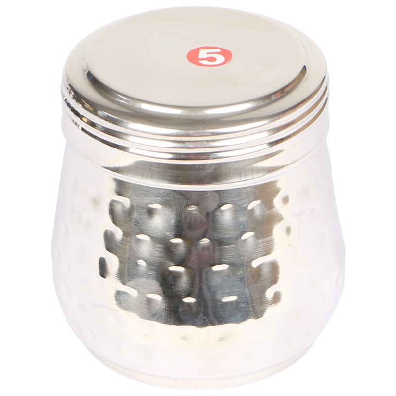 Hammered Stainless Steel Canister -5
