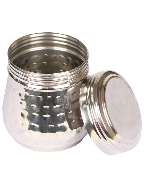 Hammered Stainless Steel Canister -5