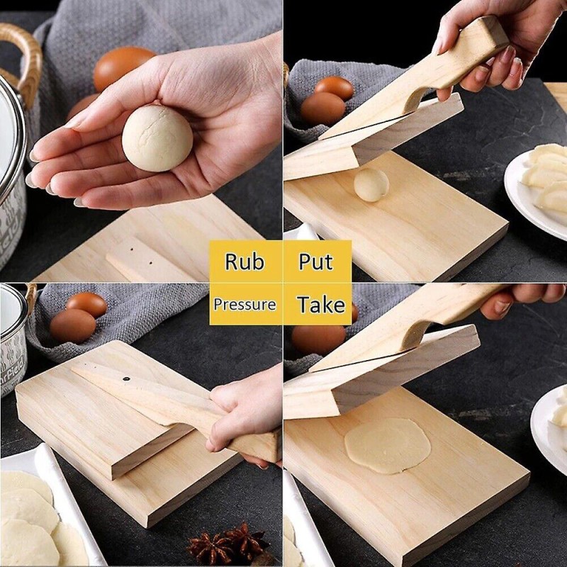 Bamboo Square Dough Pressing Tool - Small