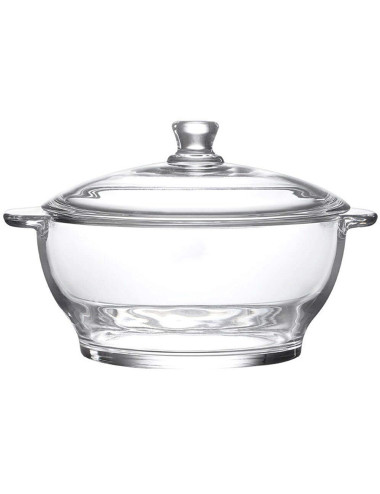 كسرولة زجاج مدور كبير