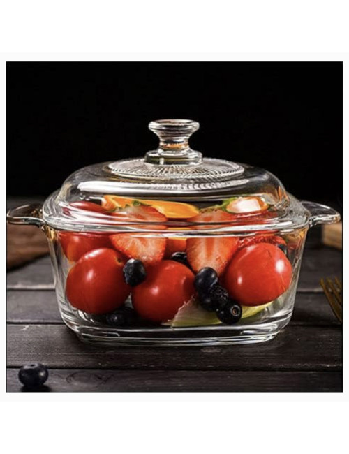 Pyrex Square Bowl With Lid - Large -2385 Ml