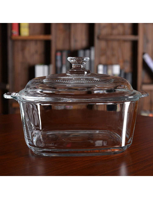 Pyrex Square Bowl With Lid - Large -2385 Ml