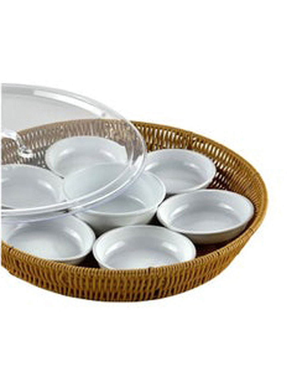Round Rattan Breakfast Tray 35Cm - Assorted Colours
