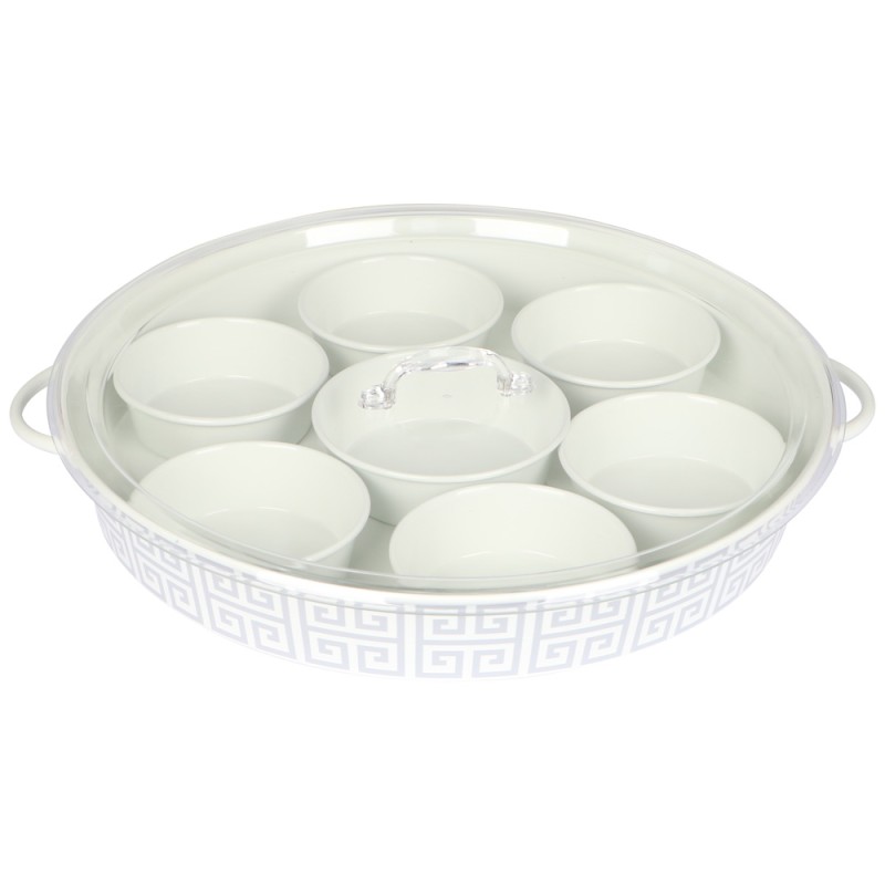 Round Enamel Breakfast Tray 40Cm - Assorted Colours
