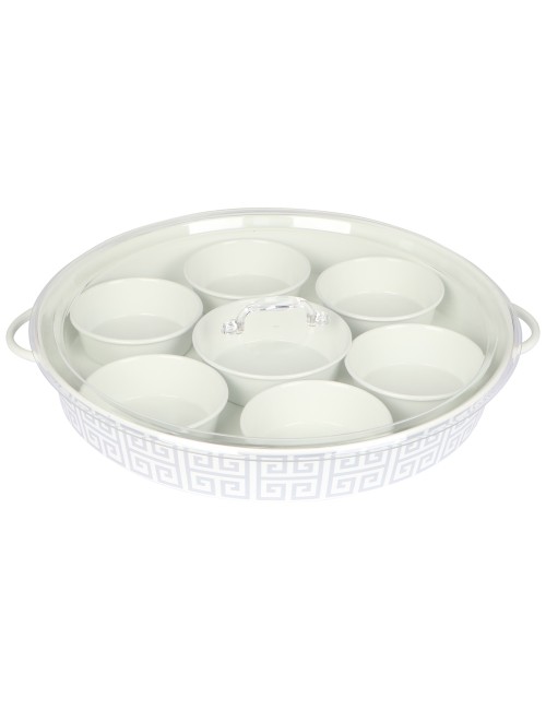 Round Enamel Breakfast Tray 40Cm - Assorted Colours