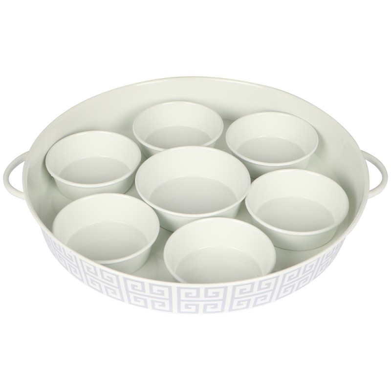 Round Enamel Breakfast Tray 40Cm - Assorted Colours