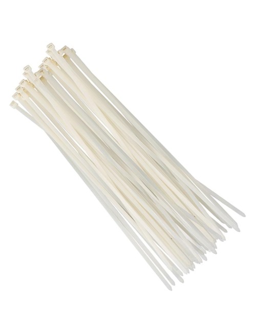 JAS NYLON CABLE TIE WHITE 2.5 X 200 MM 50PCS