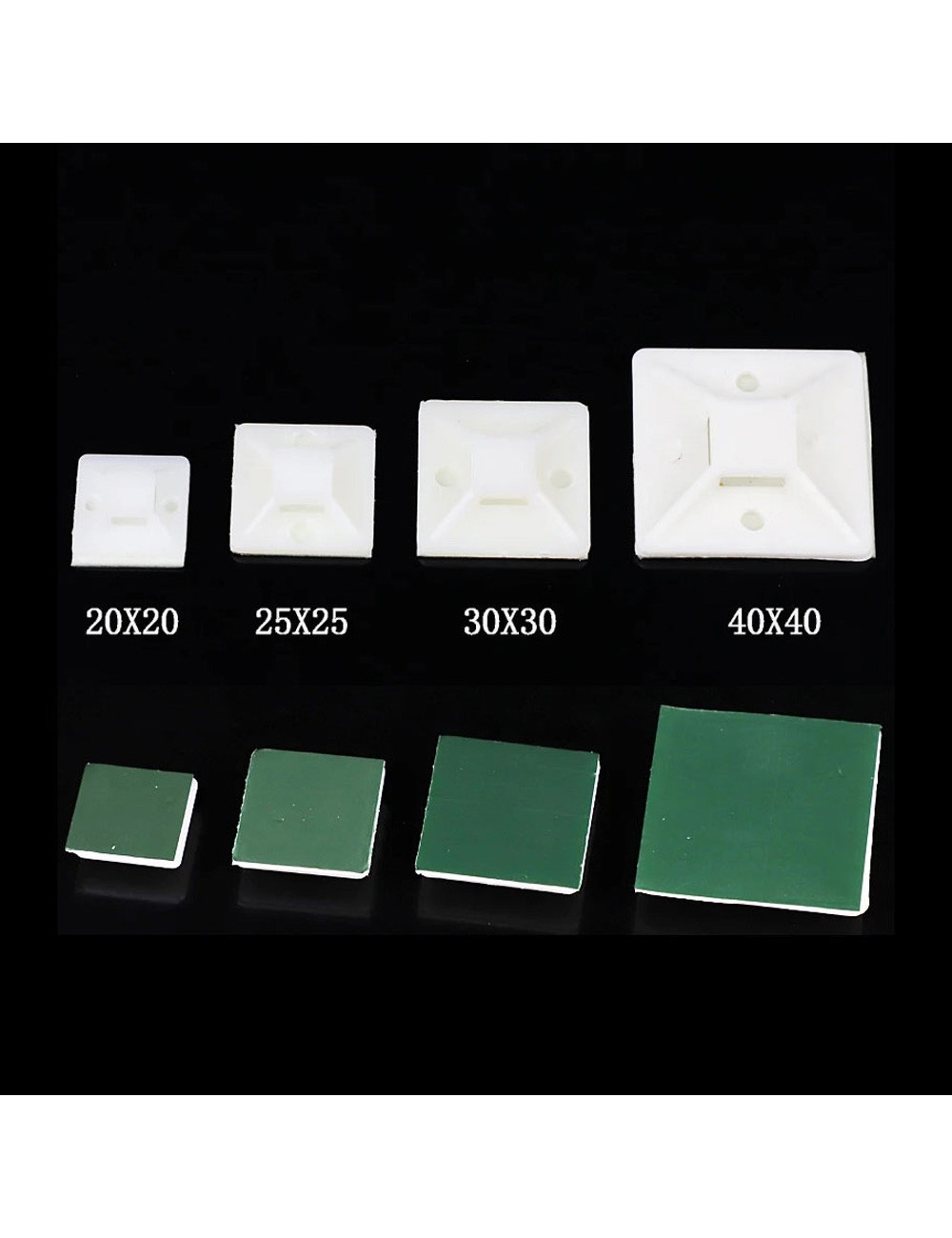 JAS TIE MOUNT WHITE 30 X 30 MM 50PCS