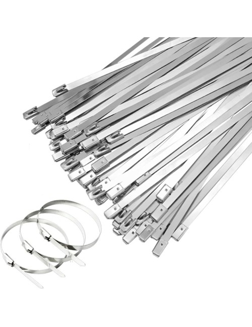 JAS STAINLESS STEEL CABLE TIE W/O COATED 4.6 X 200 MM 50PCS