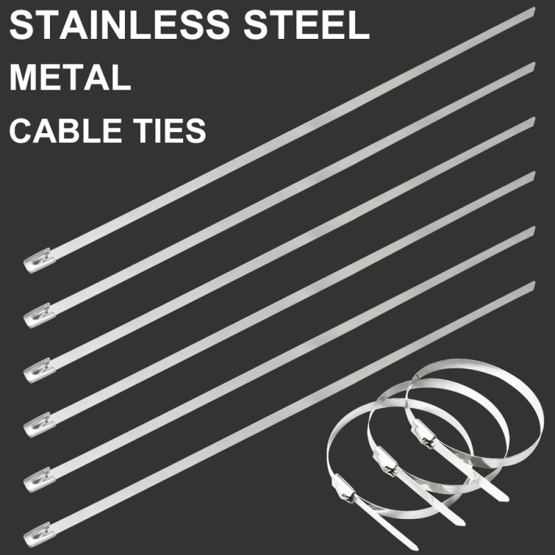 JAS STAINLESS STEEL CABLE TIE W/O COATED 4.6 X 200 MM 50PCS