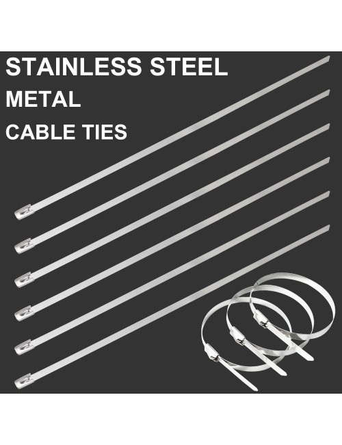 JAS STAINLESS STEEL CABLE TIE W/O COATED 4.6 X 200 MM 50PCS