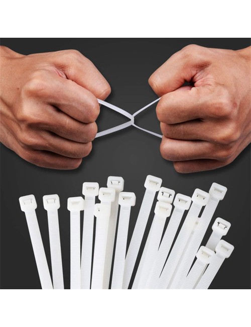 JAS NYLON CABLE TIE WHITE 3.6 X 300 MM 50PCS