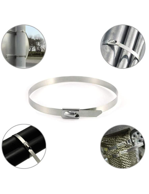 JAS STAINLESS STEEL CABLE TIE W/O COATED 4.6 x 300 MM 50PCS