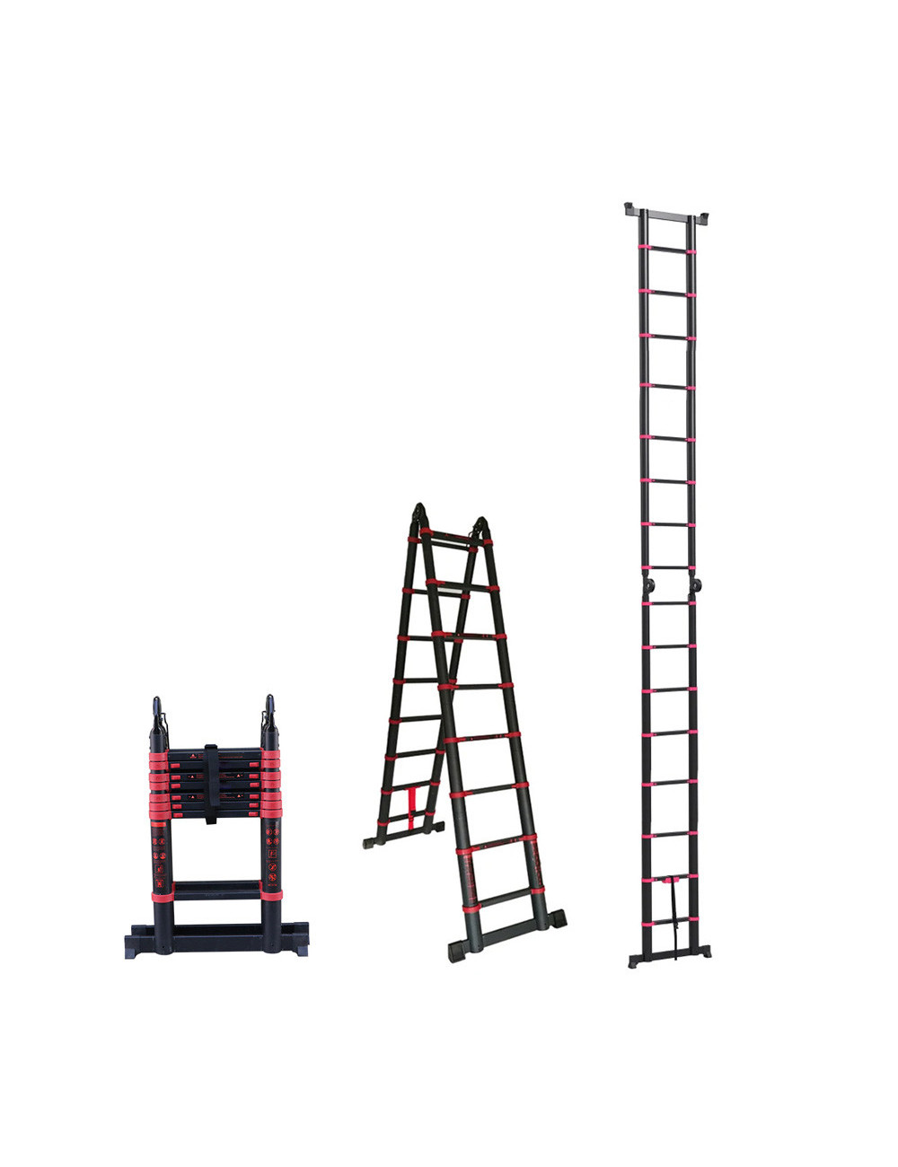 ALUMINIUM TELESCOPIC EXTENSION LADDER 8+8 2.5 -5 MTR