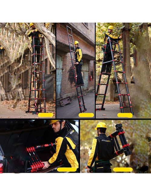 ALUMINIUM TELESCOPIC EXTENSION LADDER 8+8 2.5 -5 MTR