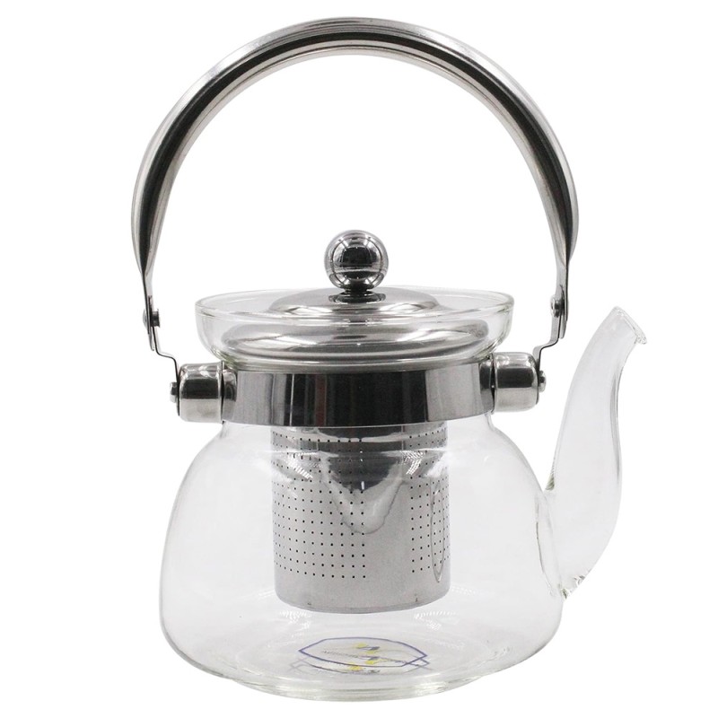 Glass Teapot-800Ml - Steel Handle