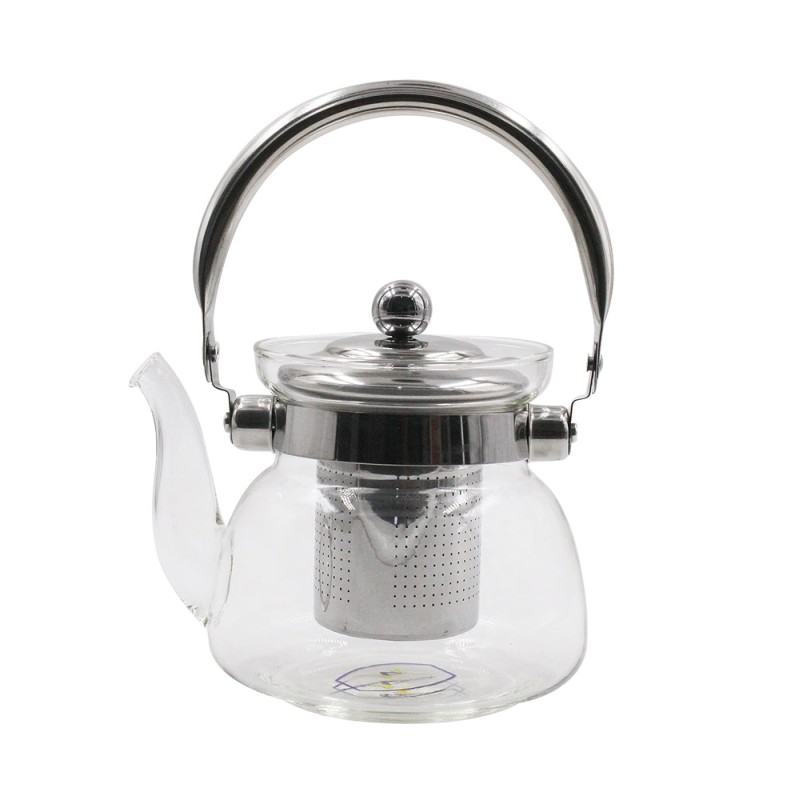 Glass Teapot-1100Ml - Steel Handle