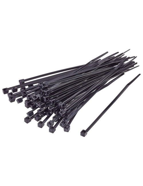 JAS NYLON CABLE TIE BLACK 3.6 X 200 MM 50PCS