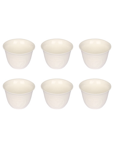 طقم فنجان قهوة عربي ابيض 6 حبة