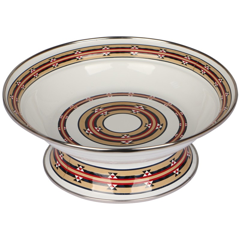Enamel Serving Tray With Base 22Cm