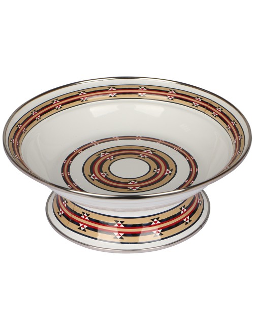 Enamel Serving Tray With Base 22Cm