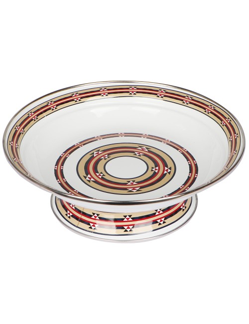 Enamel Serving Tray With Base 24Cm