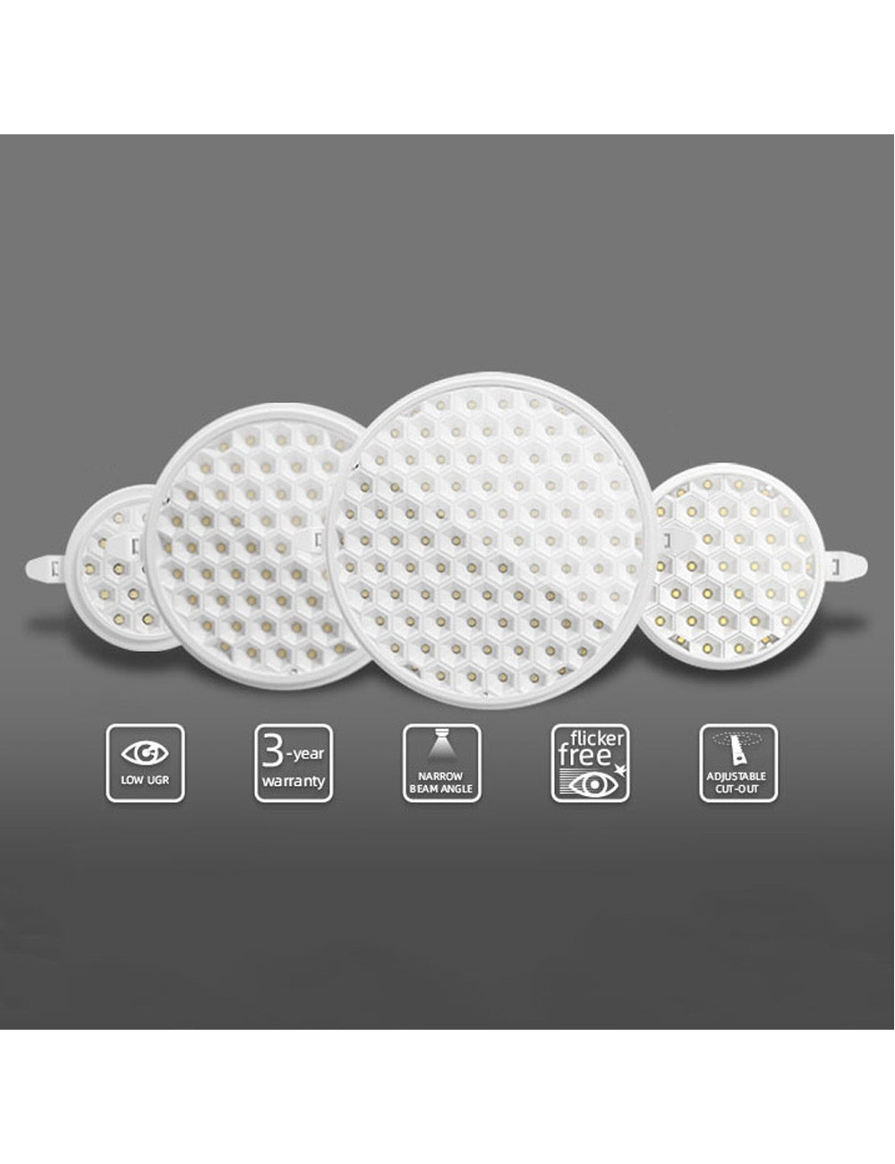 YL-PL-24W-R-3K داون لايت حليبي متعدد القياسات وورم وايت