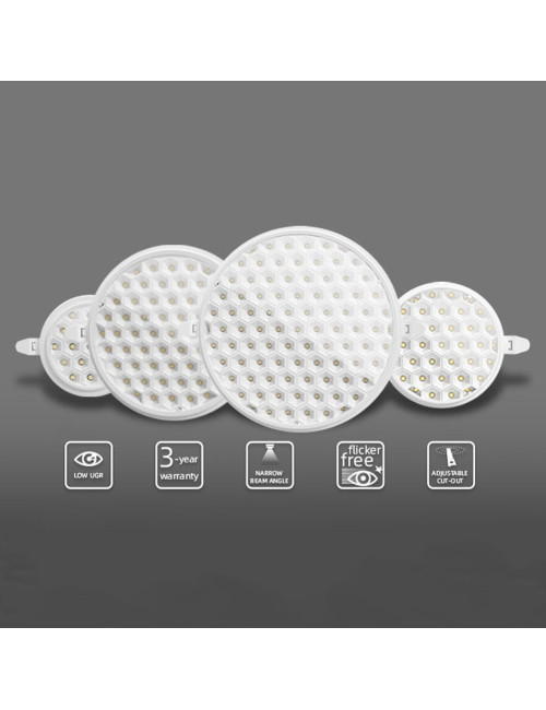 YL-PL-24W-R-3K داون لايت حليبي متعدد القياسات وورم وايت