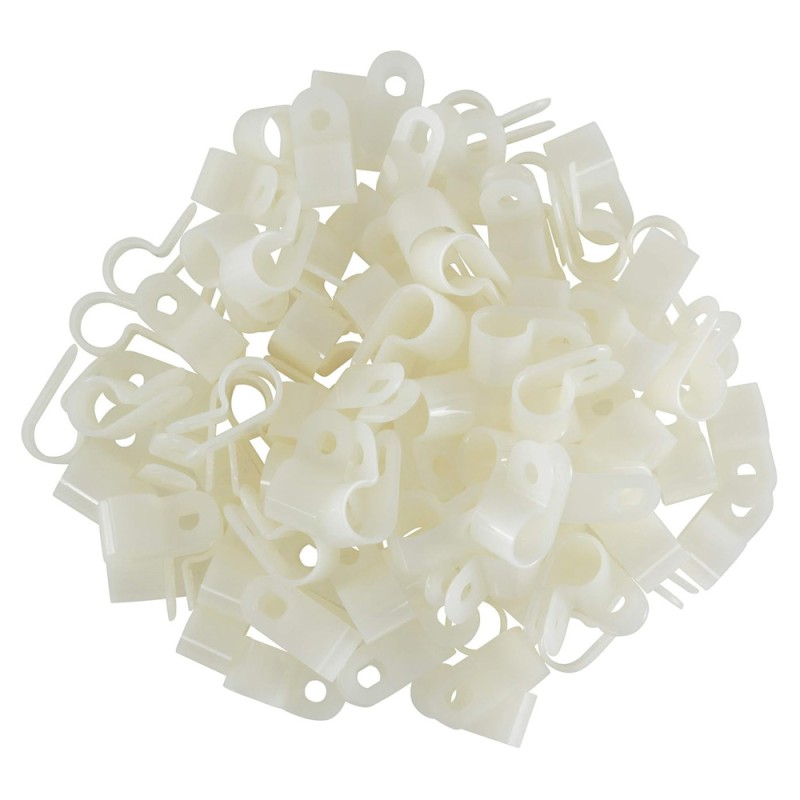 JAS R TYPE CABLE CLAMS WHITE 3/8 100PCS
