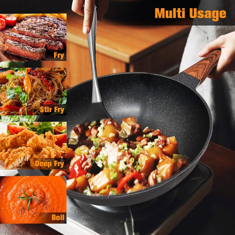 LARGE FRYING PAN WITH BLACK LID