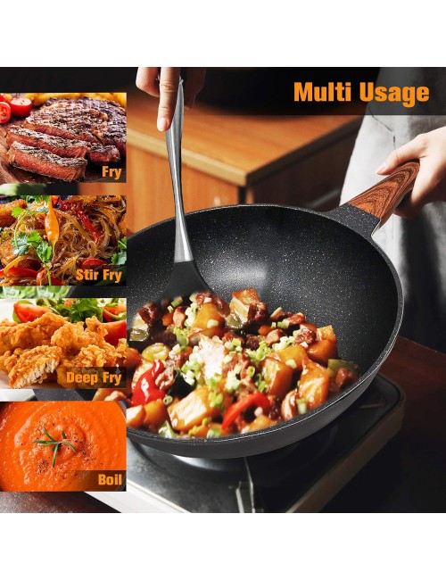 LARGE FRYING PAN WITH BLACK LID