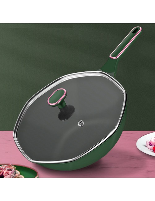 GREEN FRYING PAN WITH LID