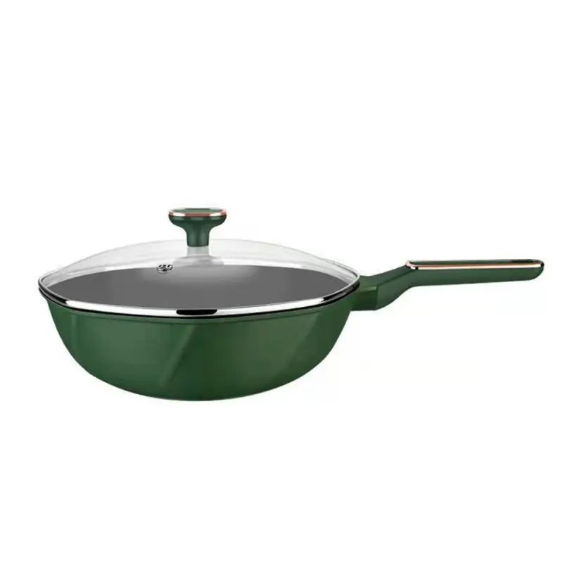 GREEN FRYING PAN WITH LID