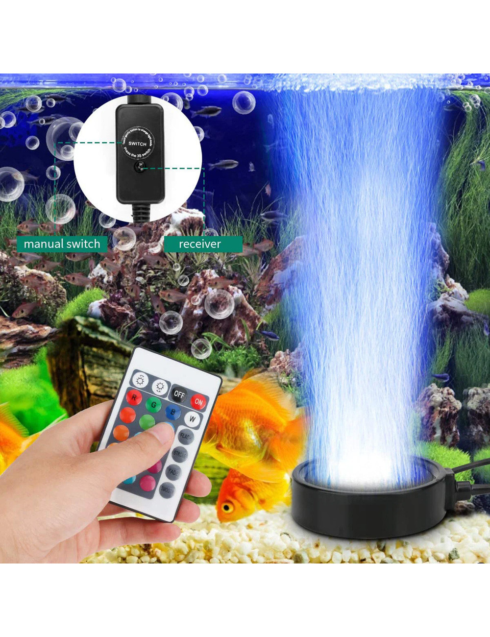 IZ-RGB-12W لمبة استيل ملون ضد الماء