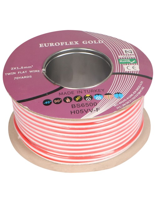 SPEAKER WIRE BLACK AND RED 90MTR