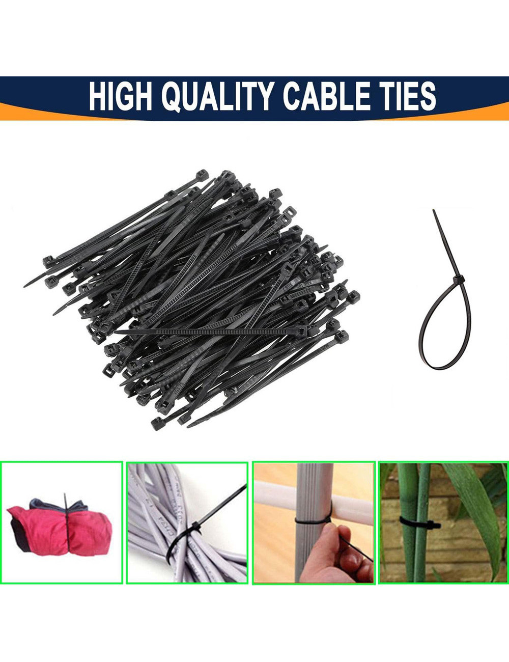 JAS NYLON CABLE TIE BLACK 2.5 X 80 50PCS